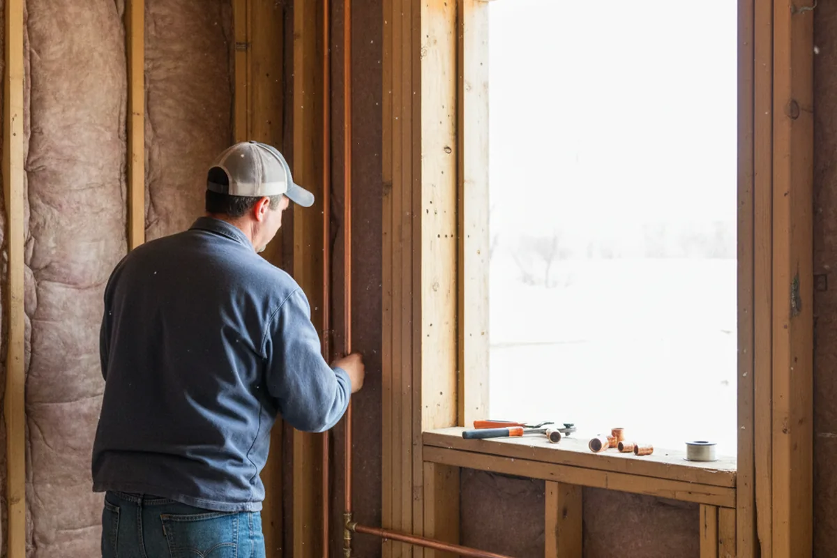 Licensed plumber running new copper supply lines in a Dutchtown home