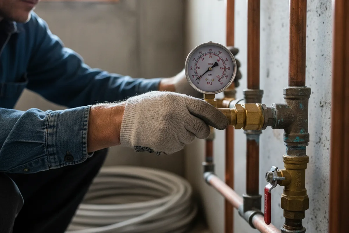 Pressure testing a repaired line during Water Line Repair in Dutchtown